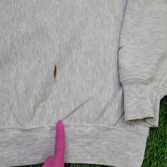 Vintage 80s Pickus Construction Sweatshirt XL 24x24 Crop Boxy USA - Picture 3 of 16